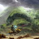 Illustration for article titled Concept Art Writing Prompt: Stormy Ride on the Back of a Cyborg Insect